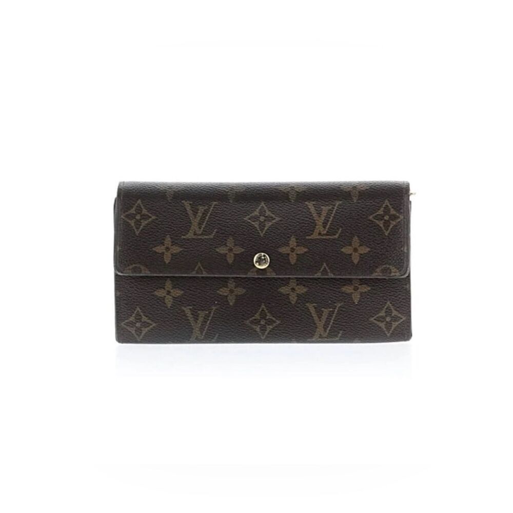 Authentic Louis Vuitton Brown  Sarah Long Wallet.